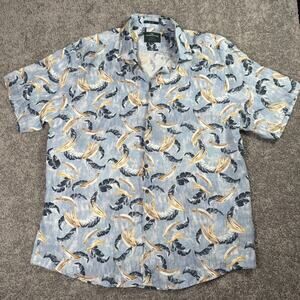 Rodd & Gunn Linen Shirt Sports Fit Button Up Blue Bananas Mens 3XL